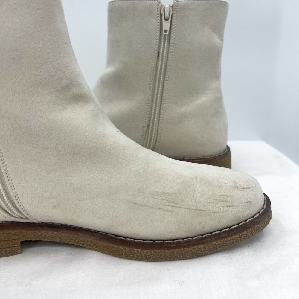 LOFT Ivory Faux Suede Side Zip Booties Women's 8.5 - Picture 3 of 11